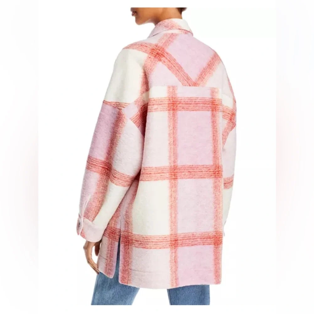 IRO - Lemina Plaid Shirt Jacket - Pink, White, Red - size Small - NWT - Picture 6 of 15